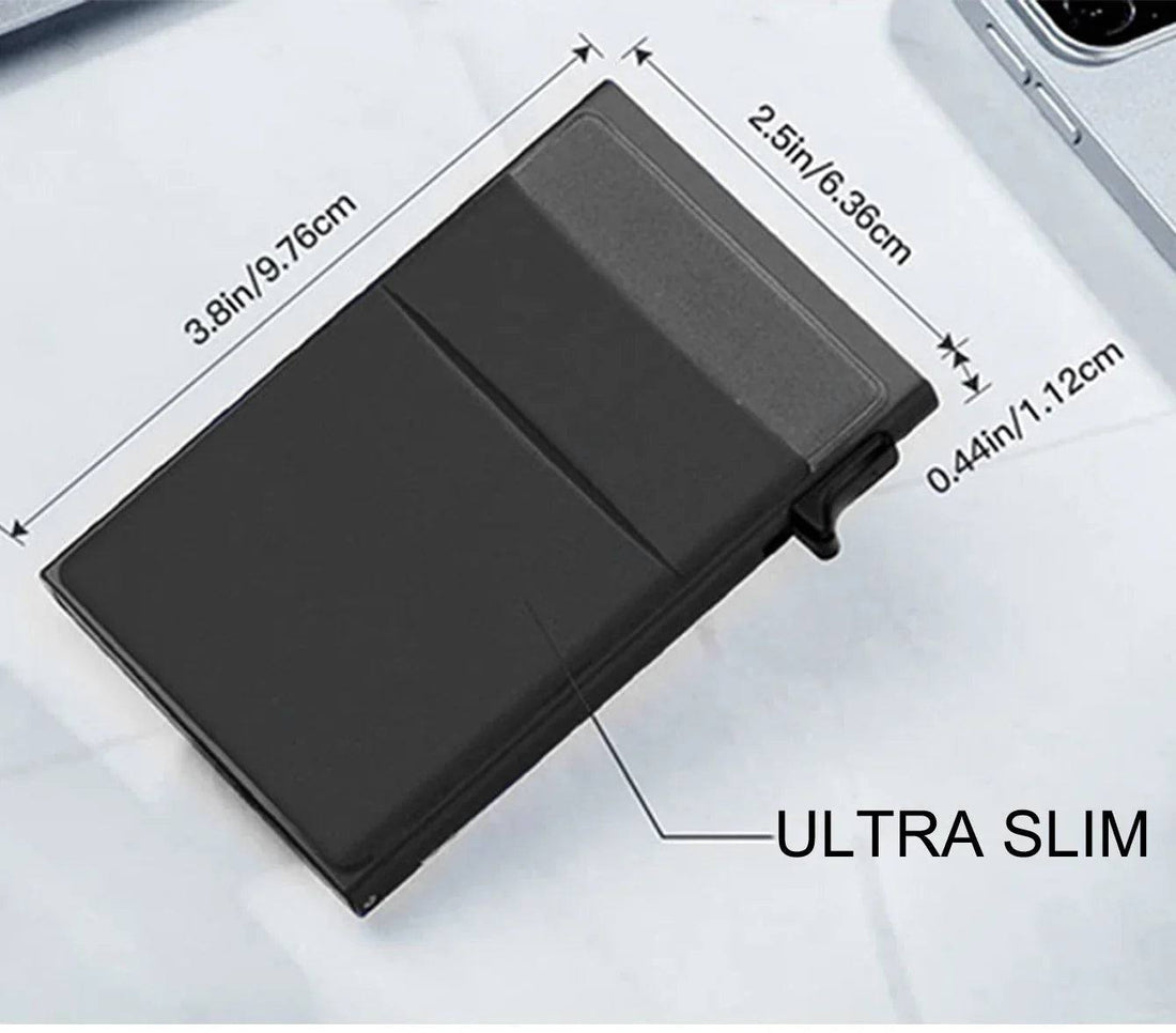 Porta Cartões de Aço Inoxidável Slim e Resistente com Tecnologia Anti Furto RFID - TechCard - Sainte 