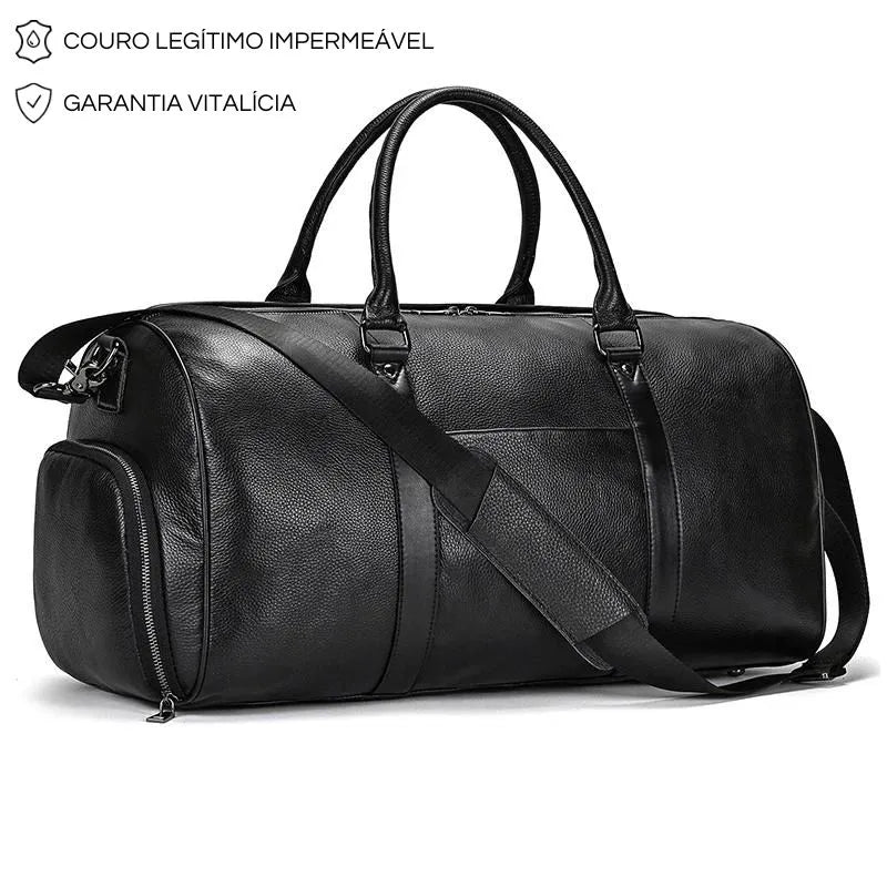 Bolsa Masculina de Couro para Viagem Preta | Presidential®️