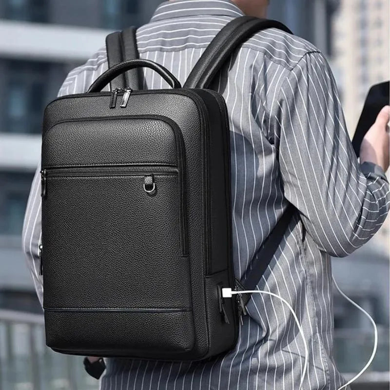 Mochila Masculina de Couro para Notebook | Executive®️