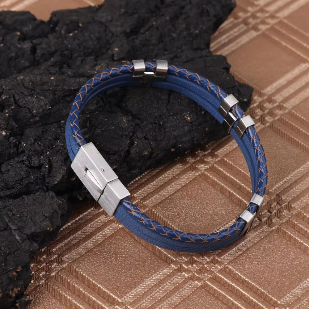 Pulseira Masculina de Couro Triplo | PIERRI