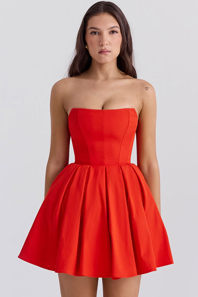 Vestido Vermelho Tomara que Caia & Saia Rodada | Lara