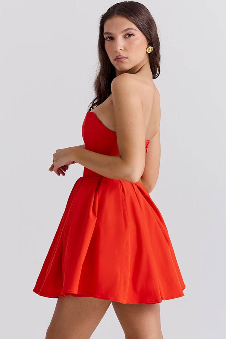 Vestido Vermelho Tomara que Caia & Saia Rodada | Lara